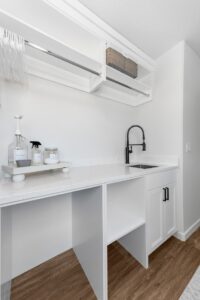 white and bright laundry room